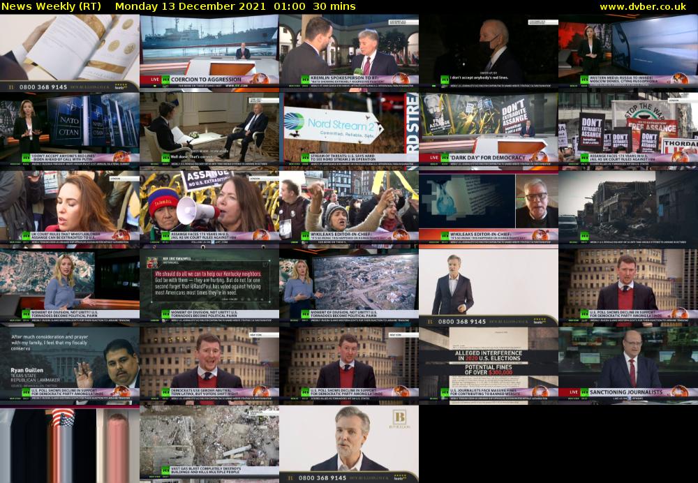 News Weekly (RT) Monday 13 December 2021 01:00 - 01:30