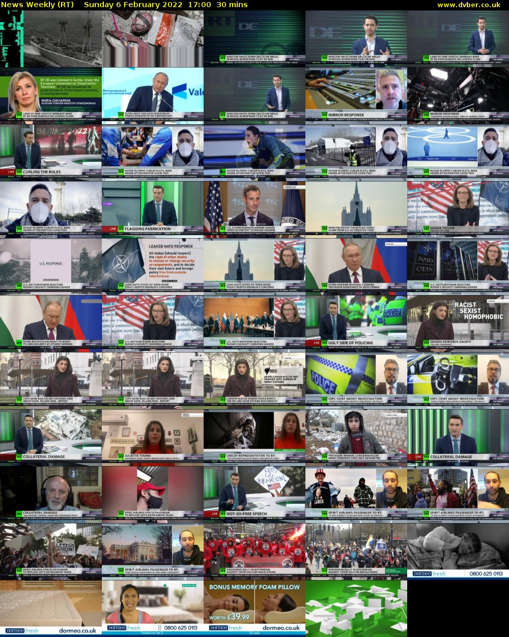 News Weekly (RT) Sunday 6 February 2022 17:00 - 17:30