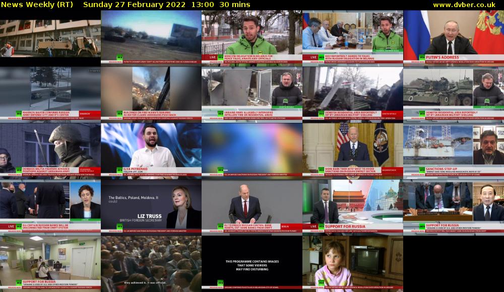 News Weekly (RT) Sunday 27 February 2022 13:00 - 13:30