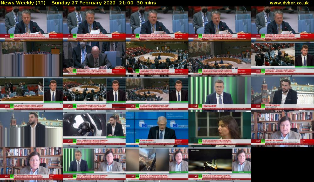 News Weekly (RT) Sunday 27 February 2022 21:00 - 21:30