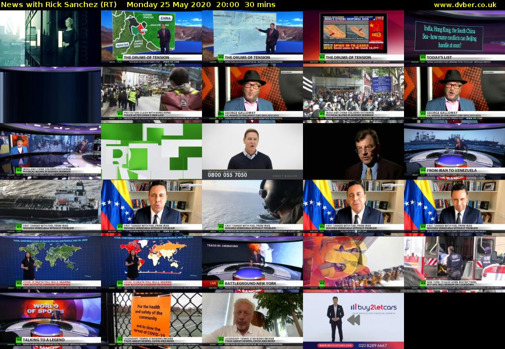 News with Rick Sanchez (RT) Monday 25 May 2020 20:00 - 20:30