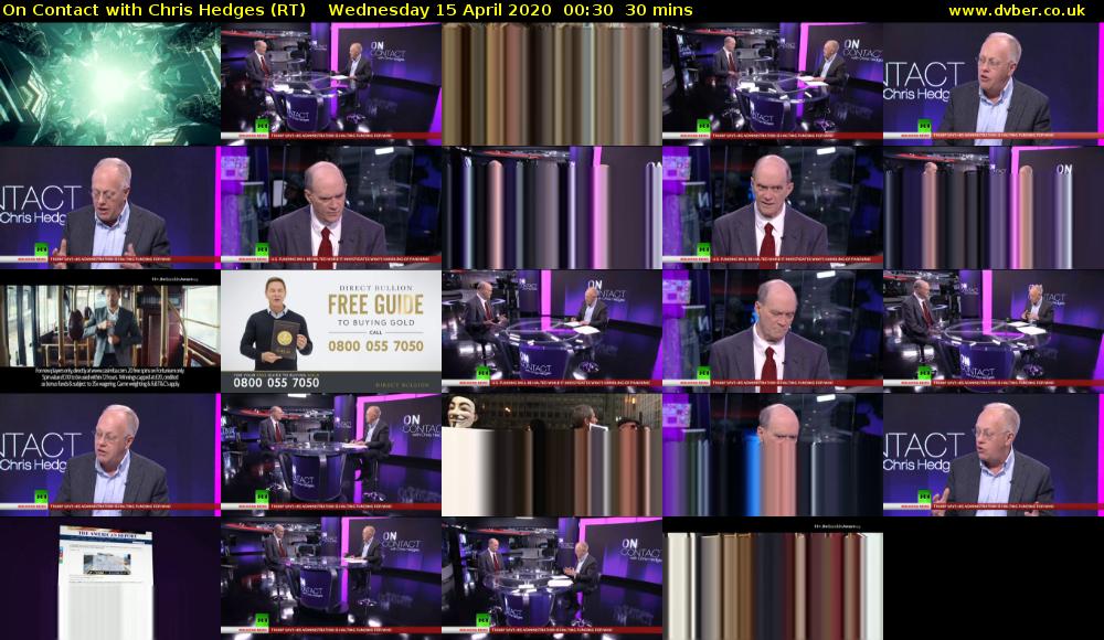 On Contact with Chris Hedges (RT) Wednesday 15 April 2020 00:30 - 01:00