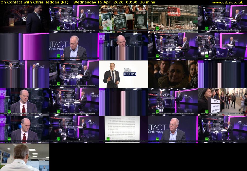 On Contact with Chris Hedges (RT) Wednesday 15 April 2020 03:00 - 03:30