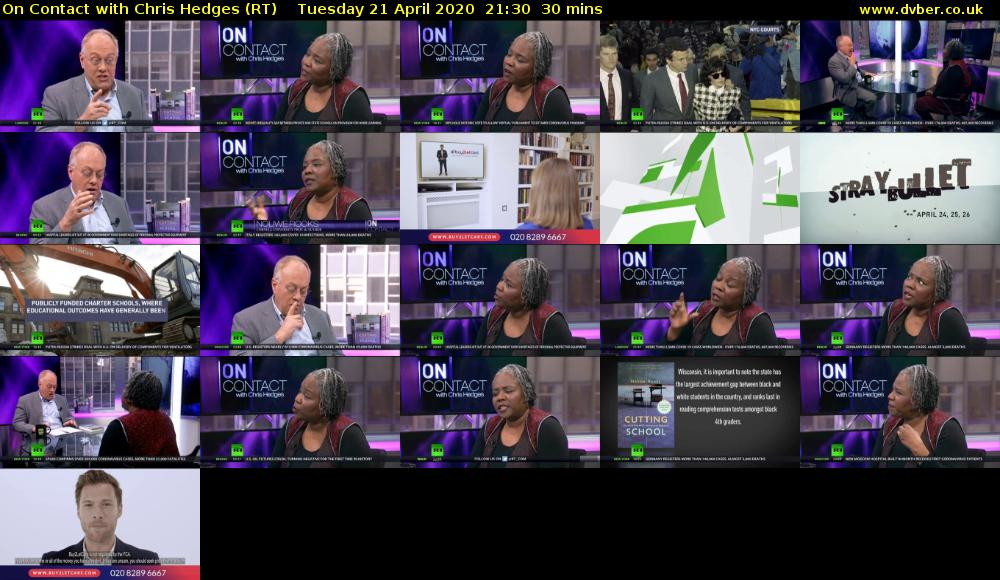 On Contact with Chris Hedges (RT) Tuesday 21 April 2020 21:30 - 22:00