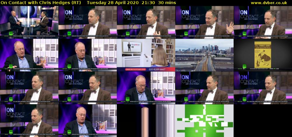 On Contact with Chris Hedges (RT) Tuesday 28 April 2020 21:30 - 22:00