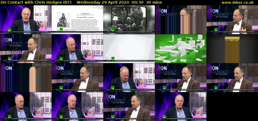 On Contact with Chris Hedges (RT) Wednesday 29 April 2020 00:30 - 01:00