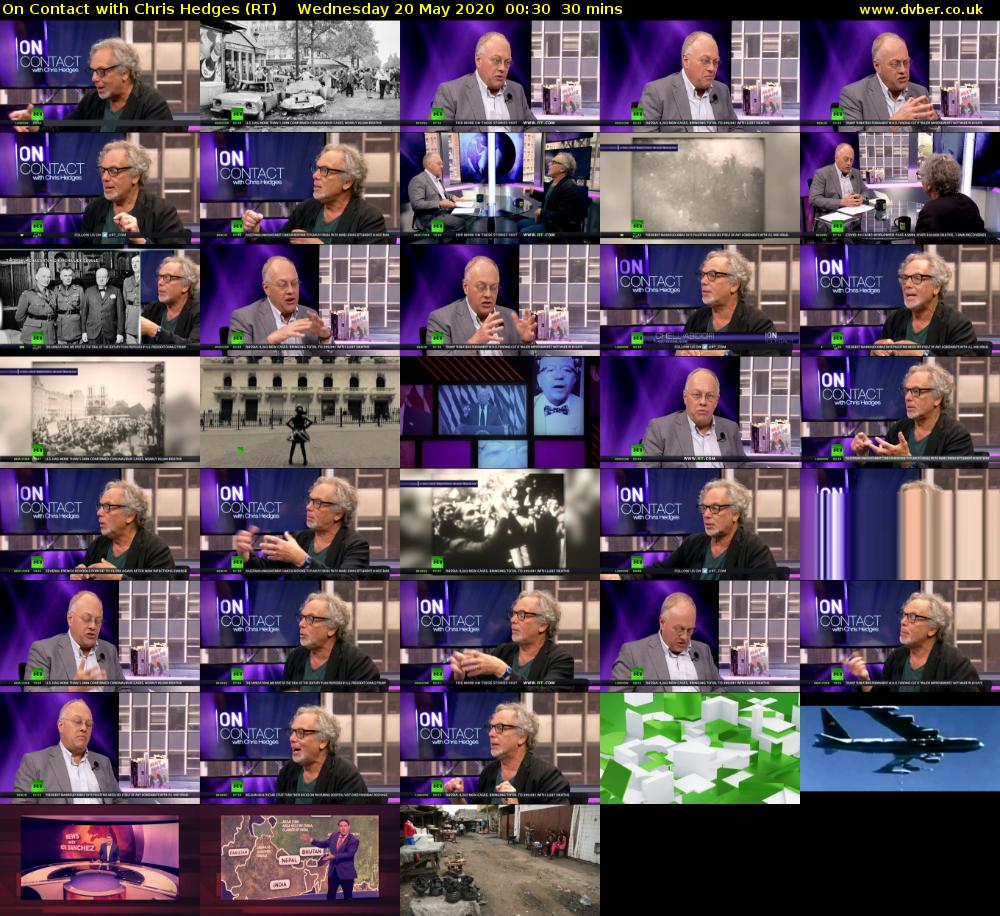 On Contact with Chris Hedges (RT) Wednesday 20 May 2020 00:30 - 01:00