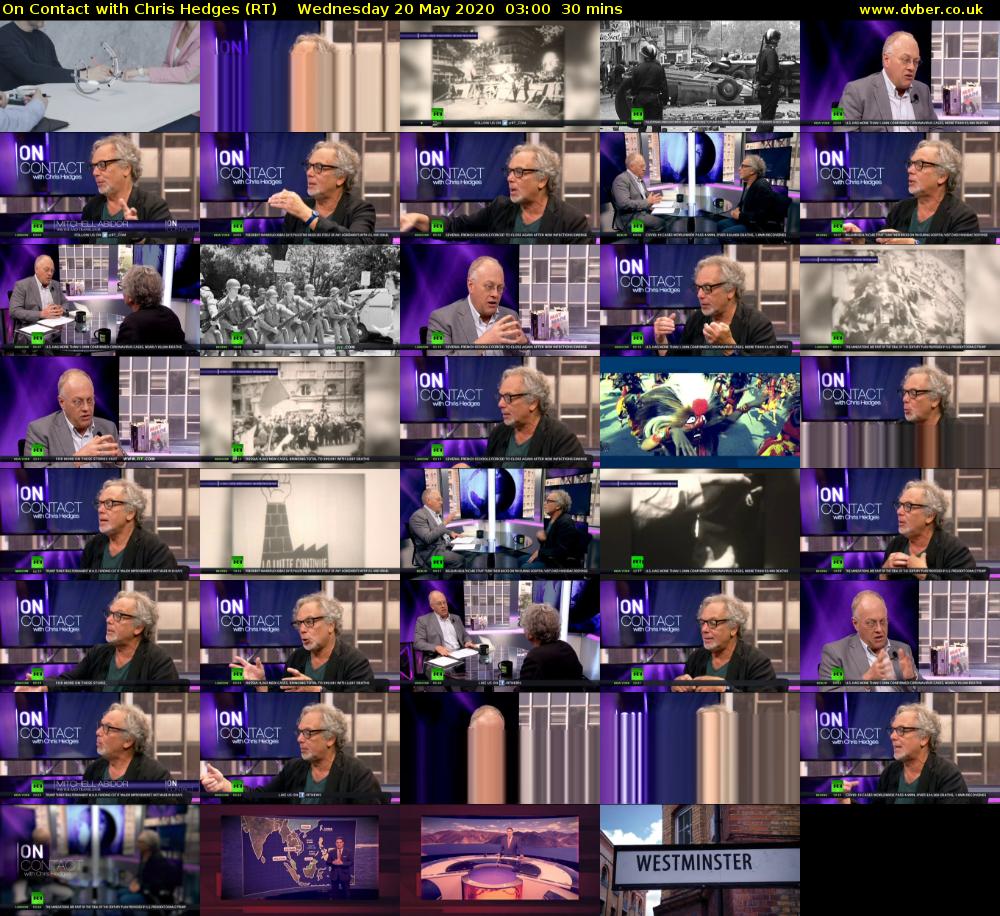 On Contact with Chris Hedges (RT) Wednesday 20 May 2020 03:00 - 03:30
