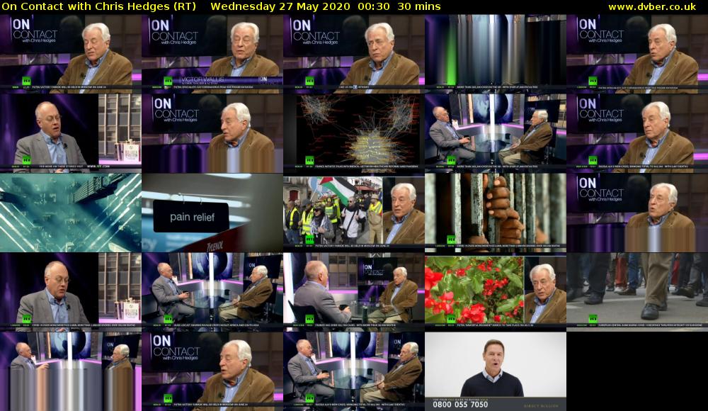 On Contact with Chris Hedges (RT) Wednesday 27 May 2020 00:30 - 01:00