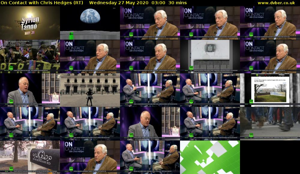 On Contact with Chris Hedges (RT) Wednesday 27 May 2020 03:00 - 03:30