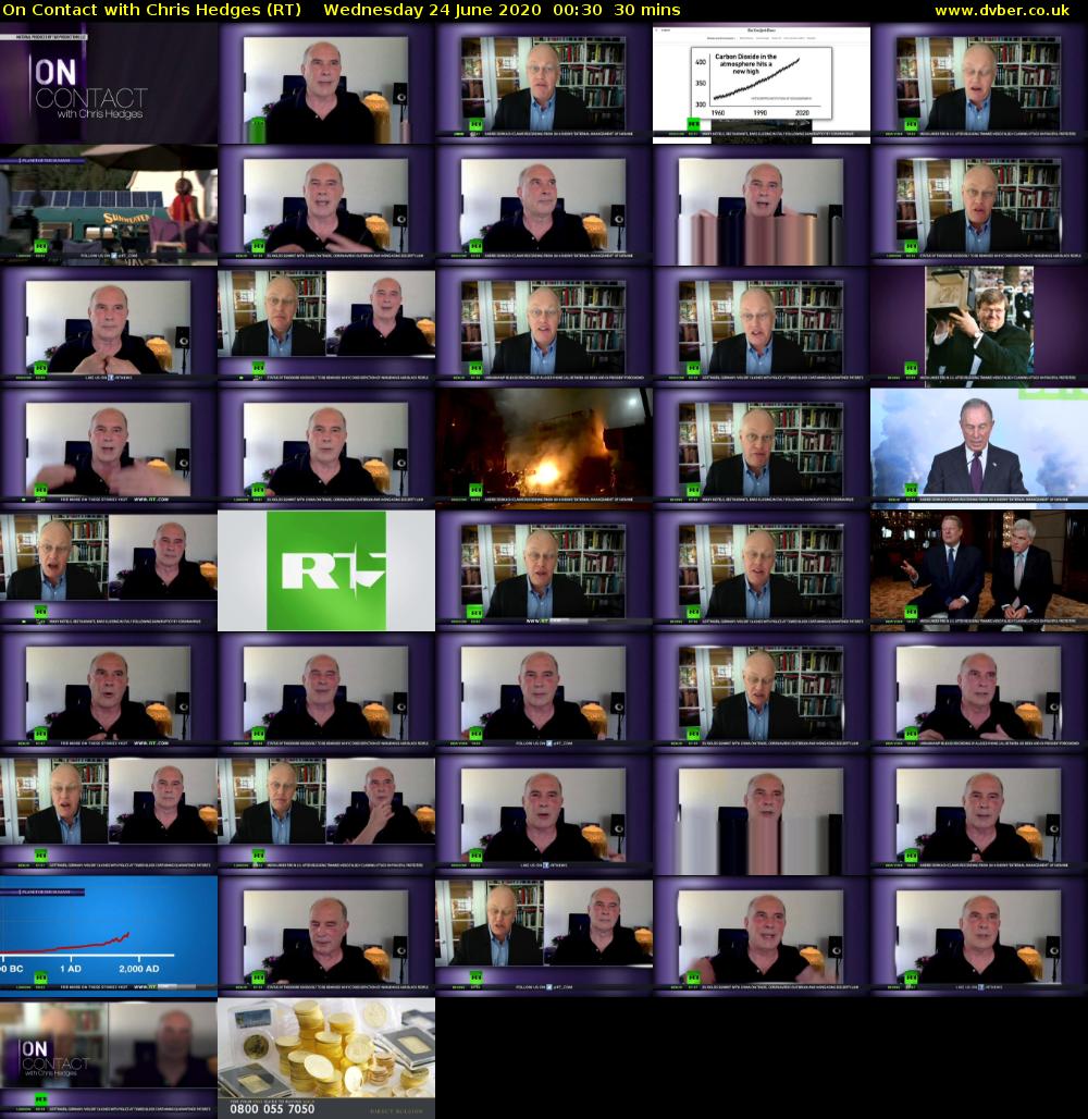 On Contact with Chris Hedges (RT) Wednesday 24 June 2020 00:30 - 01:00