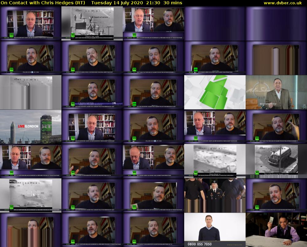 On Contact with Chris Hedges (RT) Tuesday 14 July 2020 21:30 - 22:00