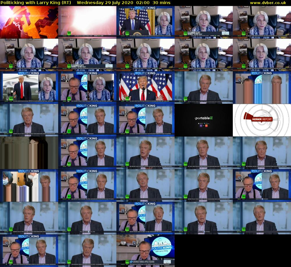 Politicking with Larry King (RT) Wednesday 29 July 2020 02:00 - 02:30
