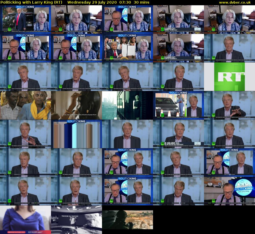 Politicking with Larry King (RT) Wednesday 29 July 2020 07:30 - 08:00