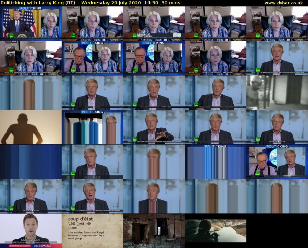 Politicking with Larry King (RT) Wednesday 29 July 2020 14:30 - 15:00