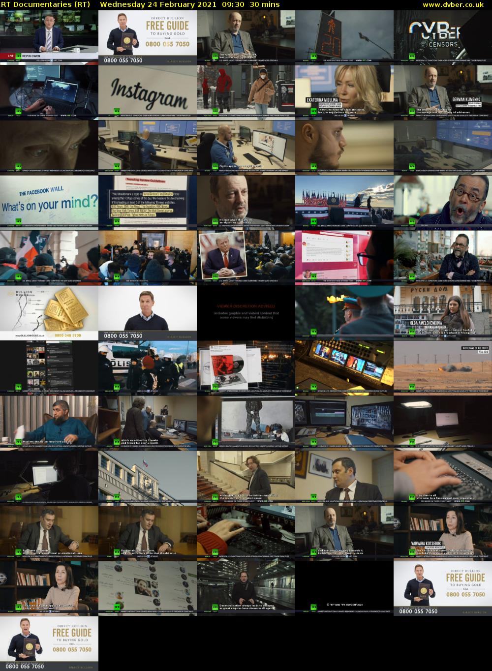 RT Documentaries (RT) Wednesday 24 February 2021 09:30 - 10:00