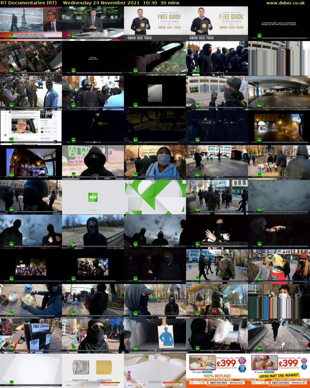 RT Documentaries (RT) Wednesday 24 November 2021 16:30 - 17:00
