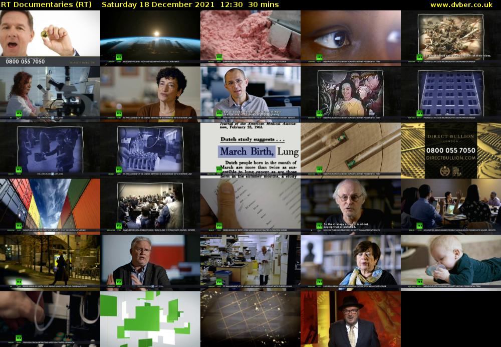 RT Documentaries (RT) Saturday 18 December 2021 12:30 - 13:00