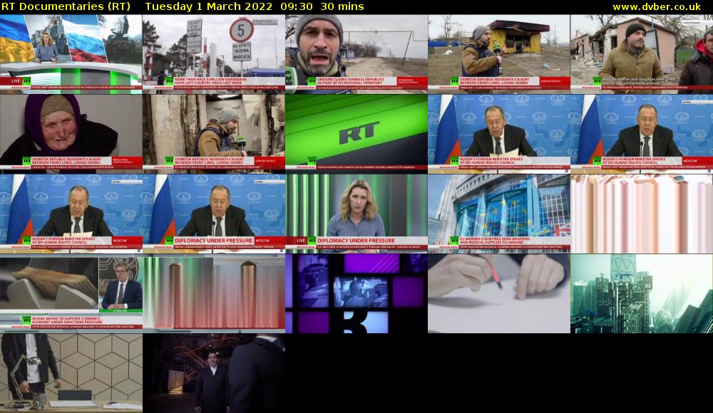 RT Documentaries (RT) Tuesday 1 March 2022 09:30 - 10:00