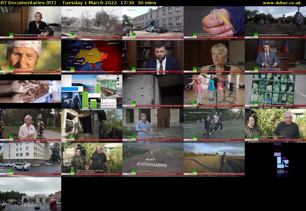 RT Documentaries (RT) Tuesday 1 March 2022 17:30 - 18:00