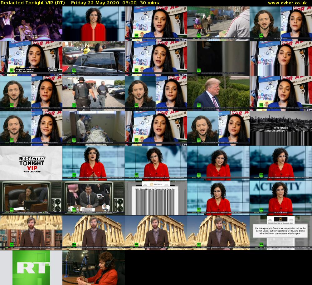 Redacted Tonight VIP (RT) Friday 22 May 2020 03:00 - 03:30