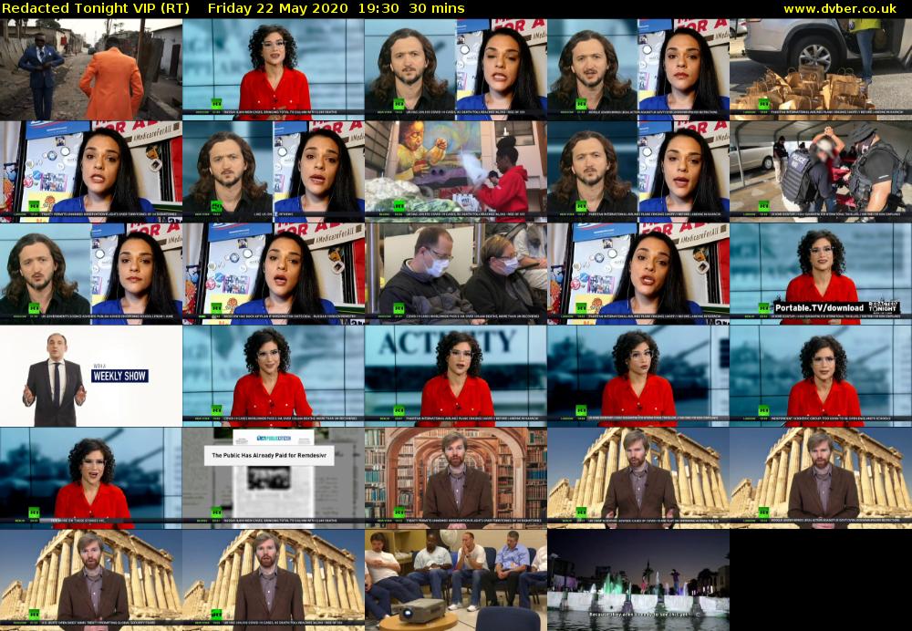 Redacted Tonight VIP (RT) Friday 22 May 2020 19:30 - 20:00