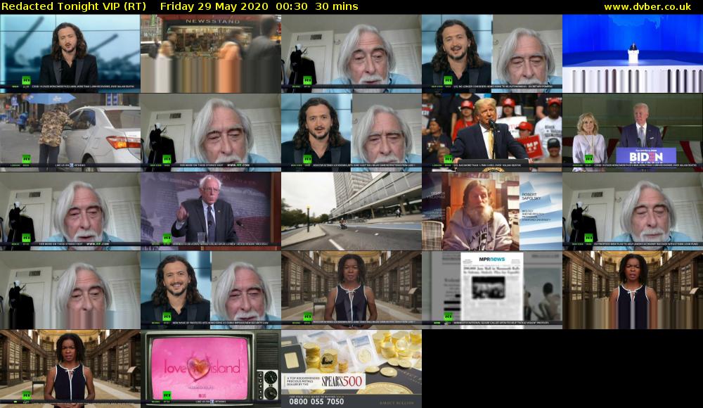 Redacted Tonight VIP (RT) Friday 29 May 2020 00:30 - 01:00