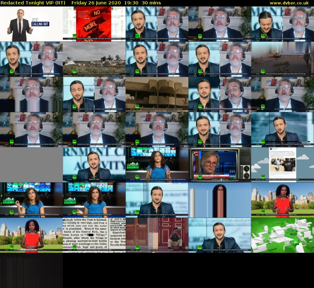 Redacted Tonight VIP (RT) Friday 26 June 2020 19:30 - 20:00