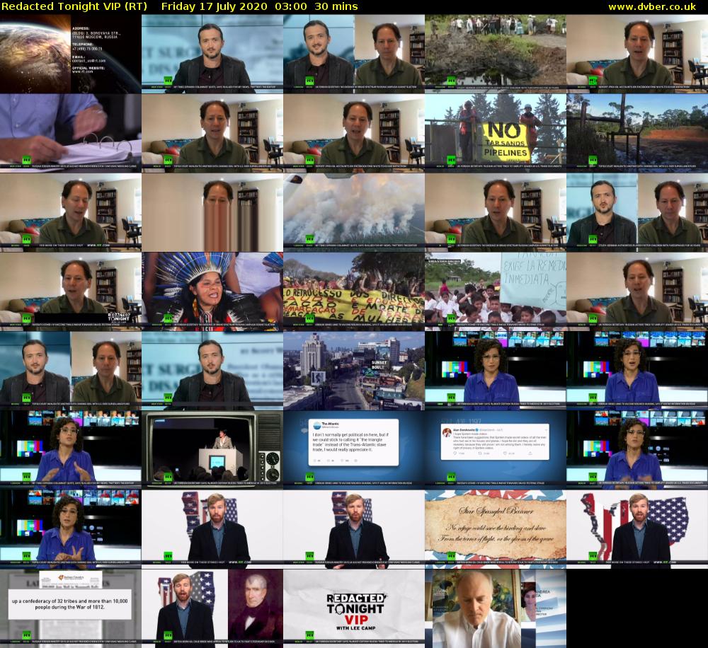 Redacted Tonight VIP (RT) Friday 17 July 2020 03:00 - 03:30