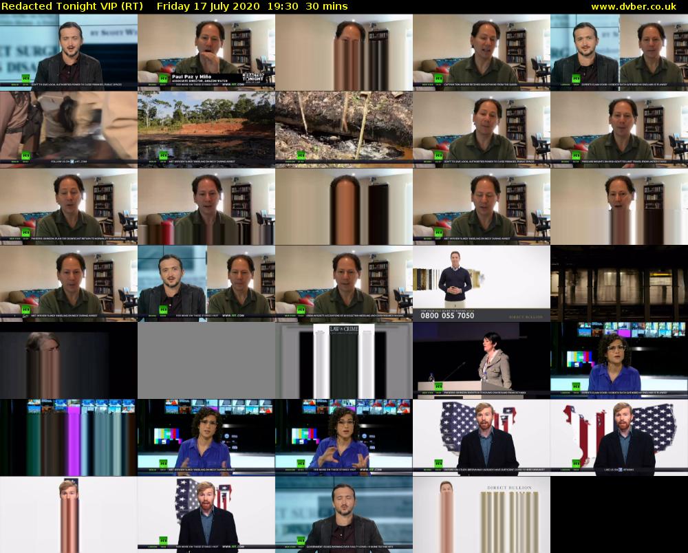 Redacted Tonight VIP (RT) Friday 17 July 2020 19:30 - 20:00