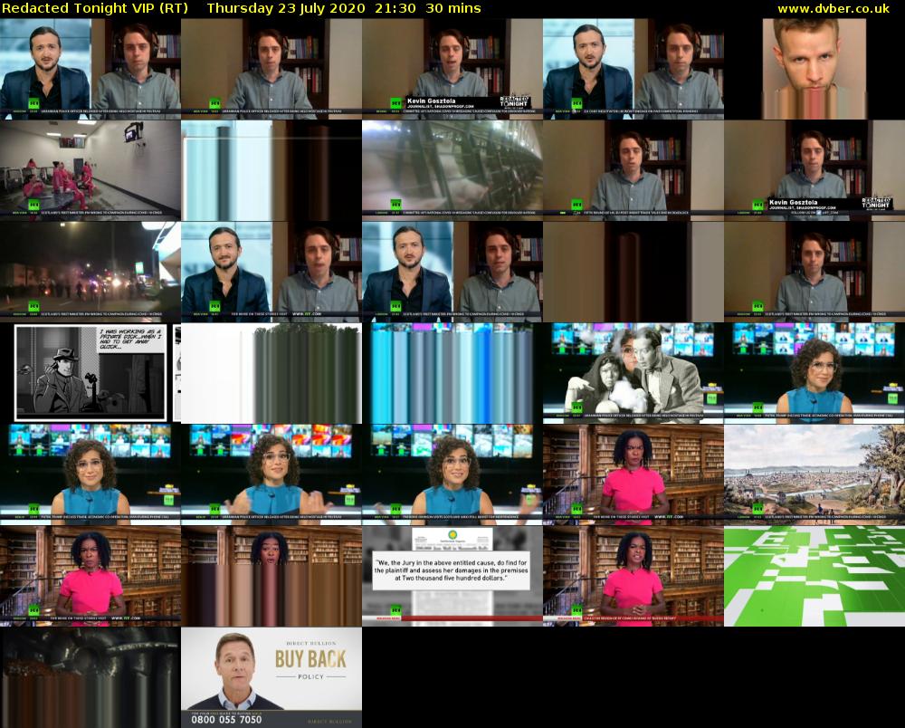 Redacted Tonight VIP (RT) Thursday 23 July 2020 21:30 - 22:00