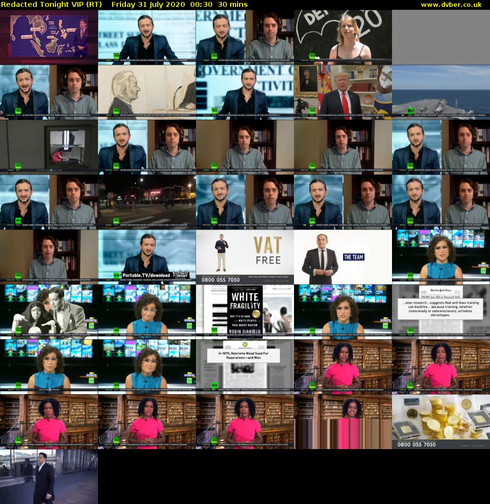 Redacted Tonight VIP (RT) Friday 31 July 2020 00:30 - 01:00