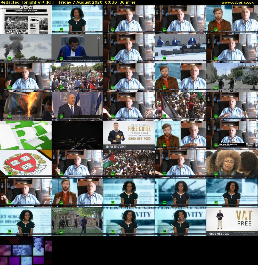 Redacted Tonight VIP (RT) Friday 7 August 2020 00:30 - 01:00