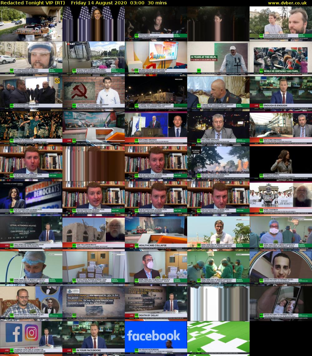 Redacted Tonight VIP (RT) Friday 14 August 2020 03:00 - 03:30
