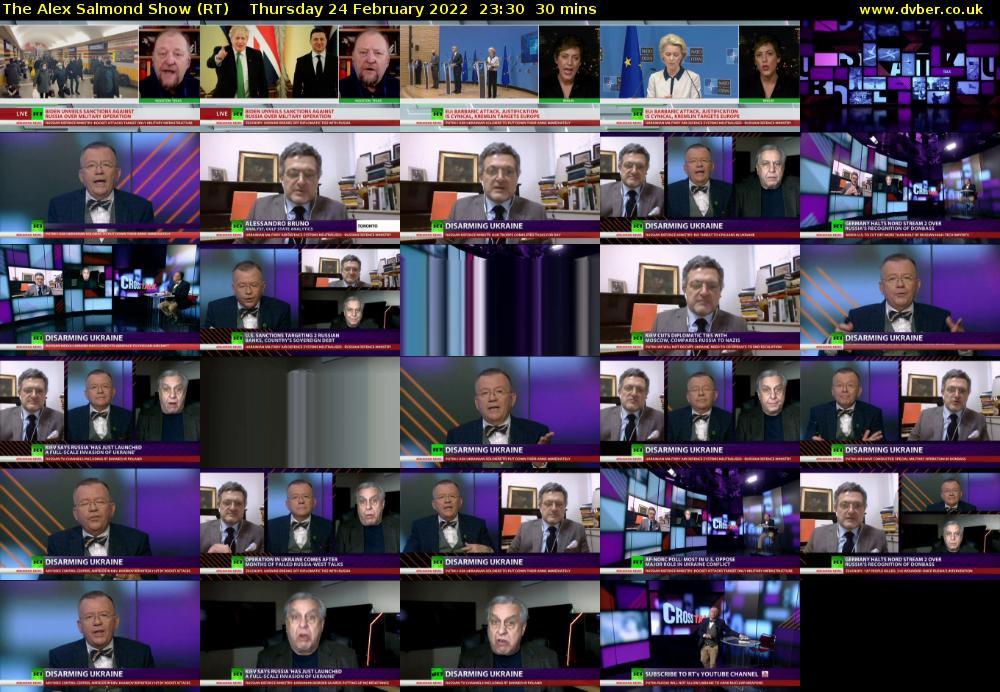 The Alex Salmond Show (RT) Thursday 24 February 2022 23:30 - 00:00
