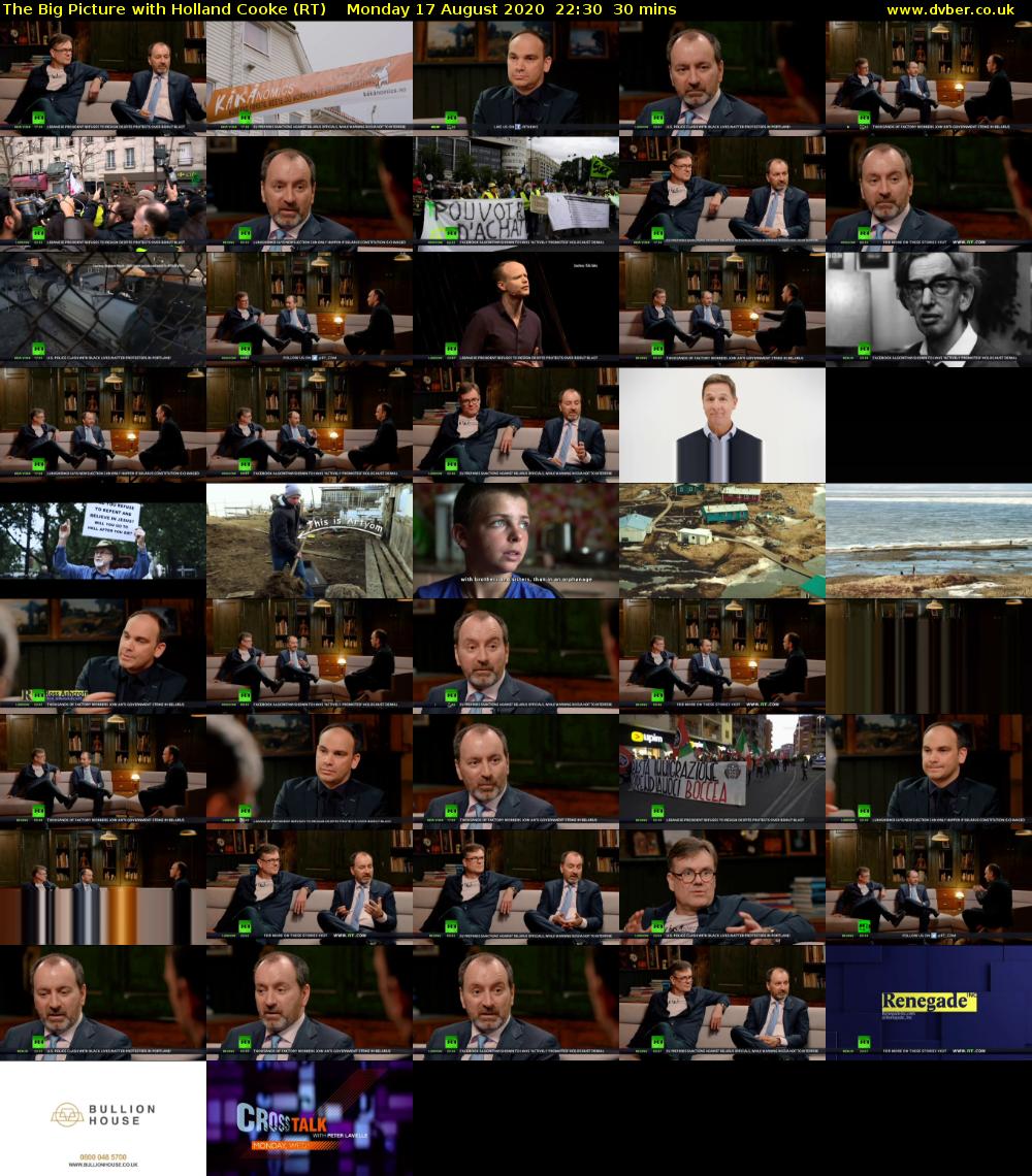 The Big Picture with Holland Cooke (RT) Monday 17 August 2020 22:30 - 23:00