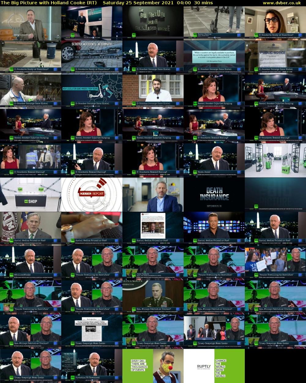 The Big Picture with Holland Cooke (RT) Saturday 25 September 2021 04:00 - 04:30
