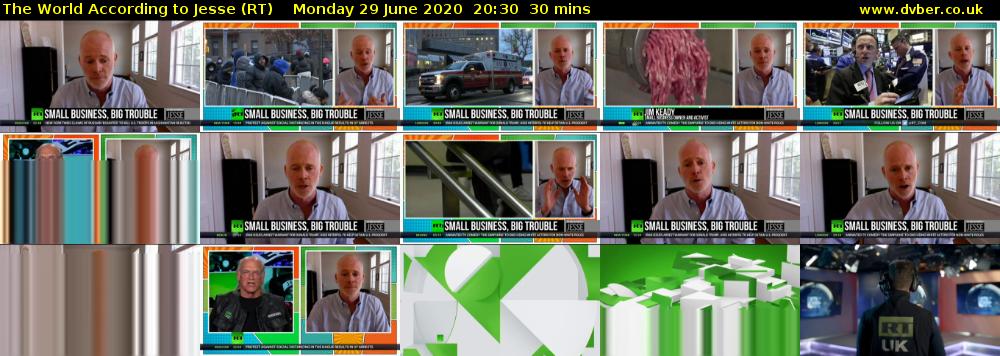 The World According to Jesse (RT) Monday 29 June 2020 20:30 - 21:00