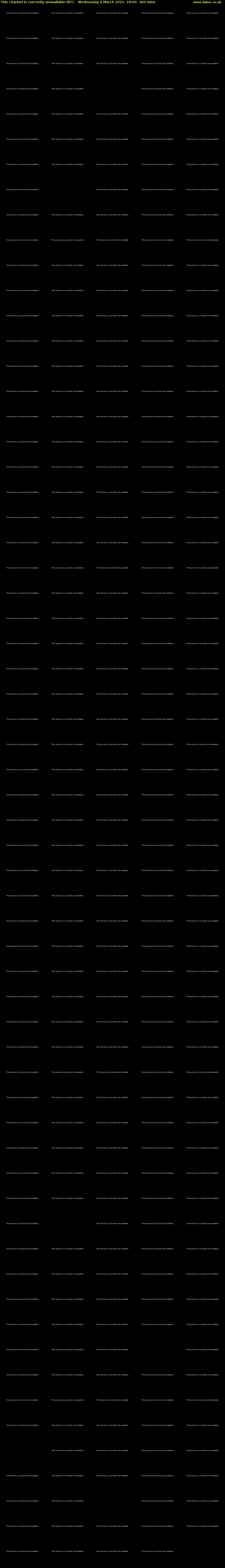 This channel is currently unavailable (RT) Wednesday 9 March 2022 18:00 - 00:00