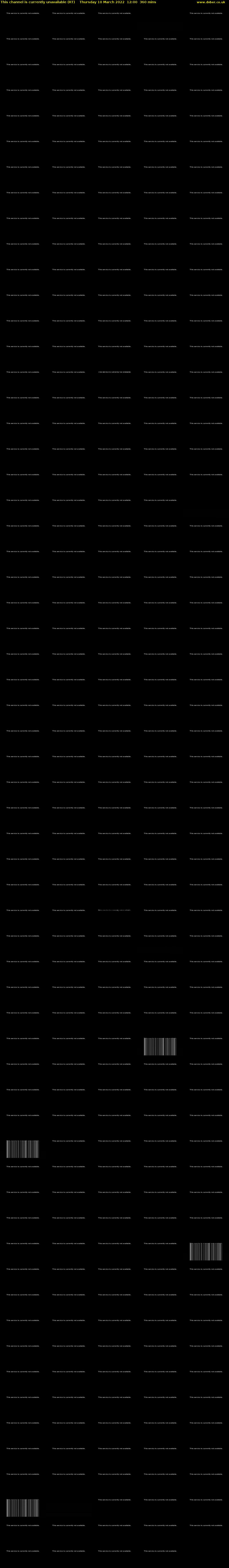 This channel is currently unavailable (RT) Thursday 10 March 2022 12:00 - 18:00