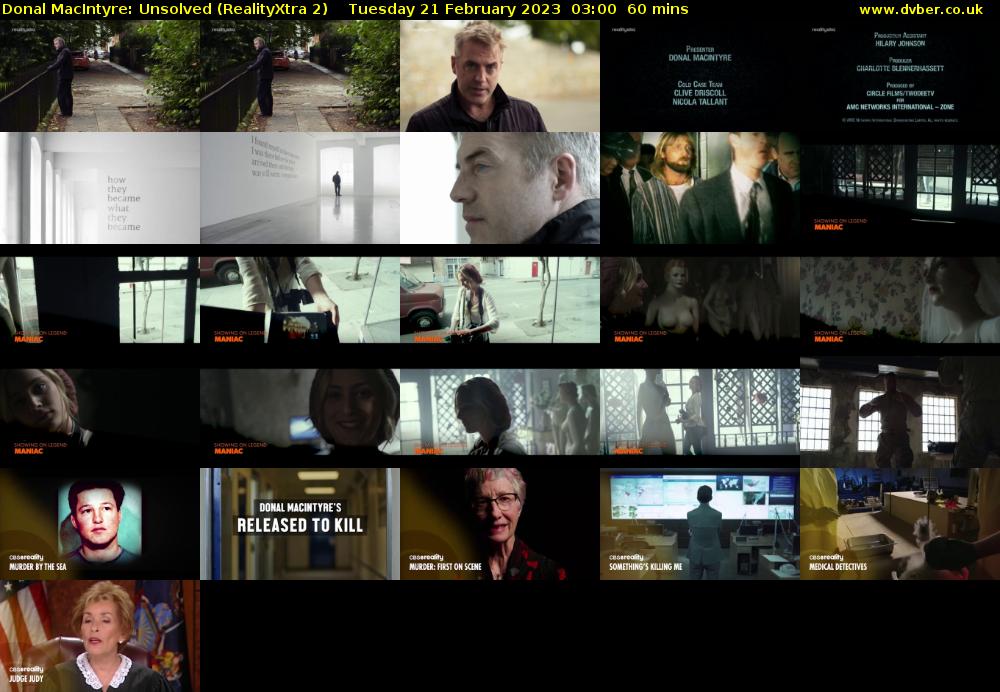 Donal MacIntyre: Unsolved (RealityXtra 2) Tuesday 21 February 2023 03:00 - 04:00