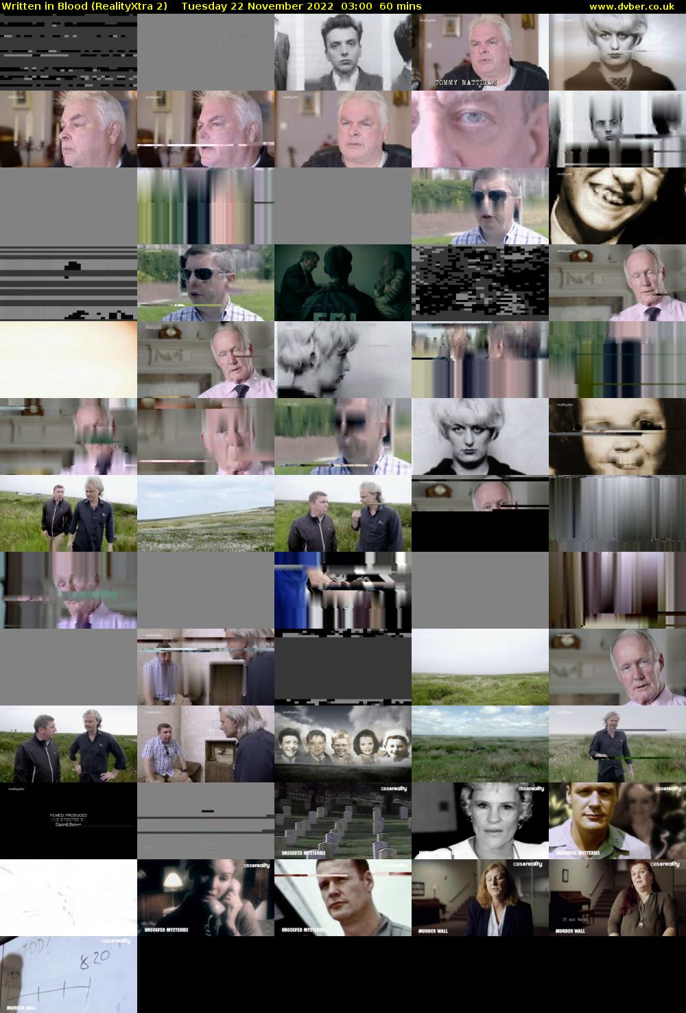 Written in Blood (RealityXtra 2) Tuesday 22 November 2022 03:00 - 04:00