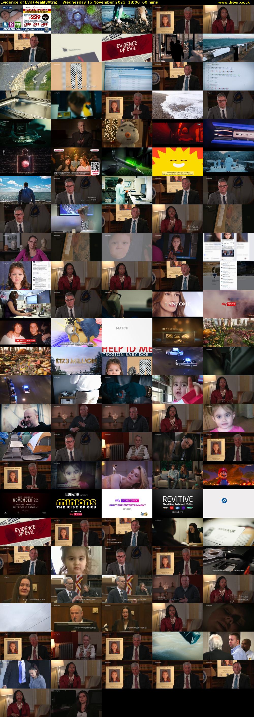 Evidence of Evil (RealityXtra) Wednesday 15 November 2023 18:00 - 19:00
