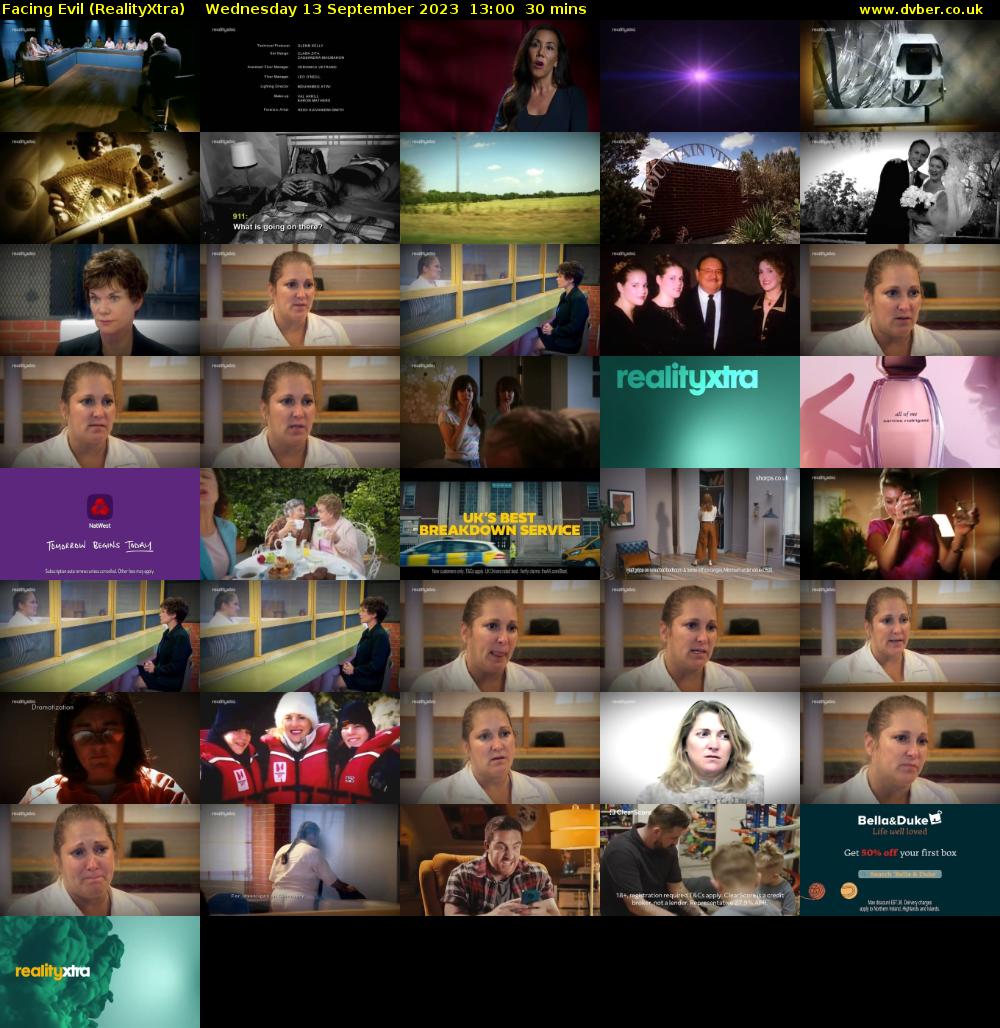 Facing Evil (RealityXtra) Wednesday 13 September 2023 13:00 - 13:30