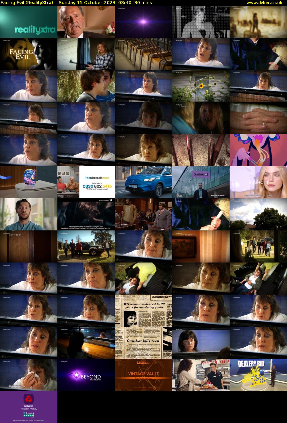 Facing Evil (RealityXtra) Sunday 15 October 2023 03:40 - 04:10