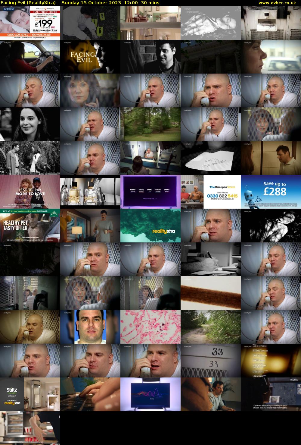 Facing Evil (RealityXtra) Sunday 15 October 2023 12:00 - 12:30