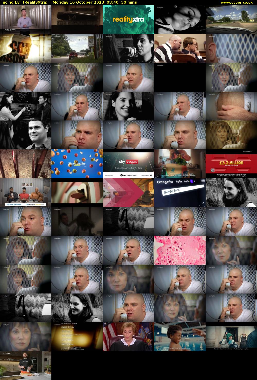 Facing Evil (RealityXtra) Monday 16 October 2023 03:40 - 04:10