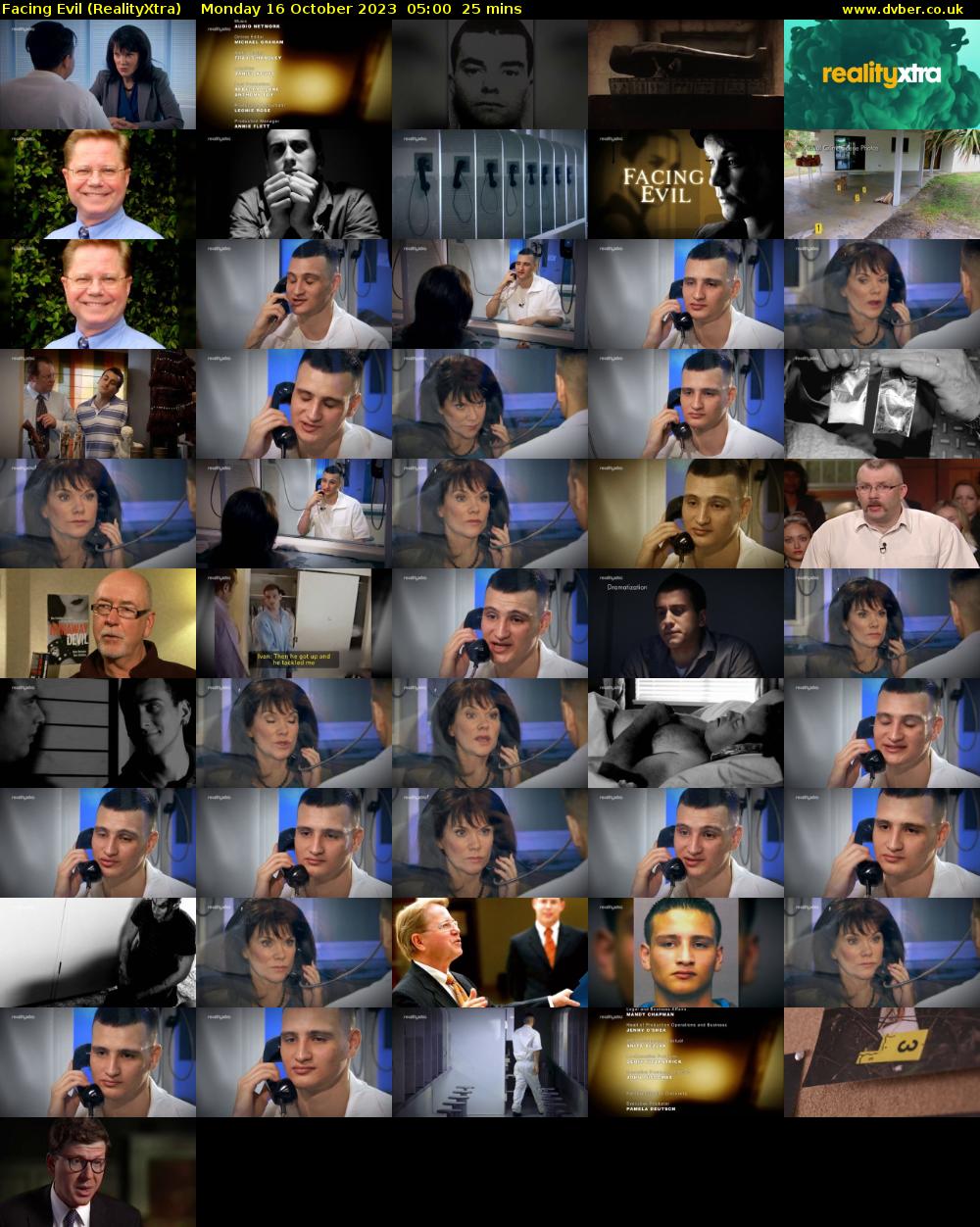 Facing Evil (RealityXtra) Monday 16 October 2023 05:00 - 05:25