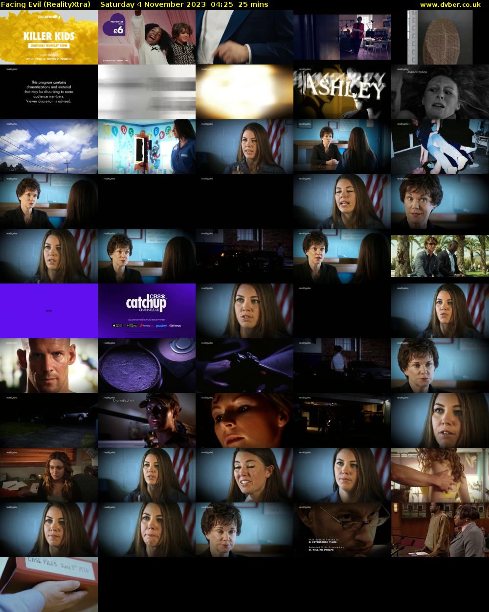 Facing Evil (RealityXtra) Saturday 4 November 2023 04:25 - 04:50