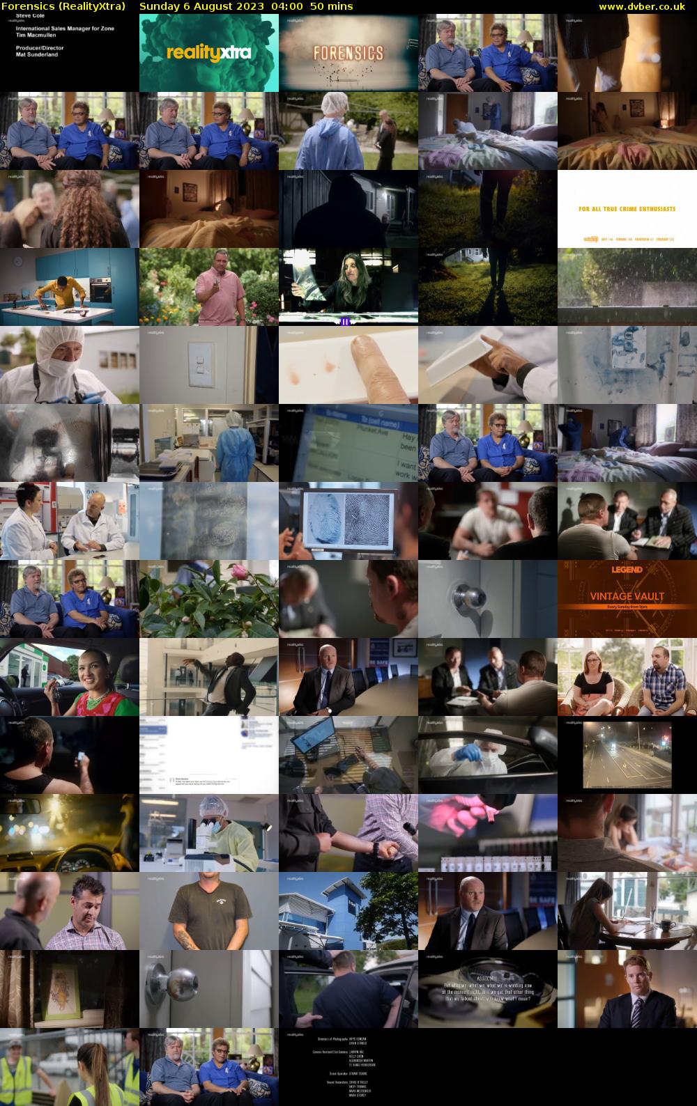 Forensics (RealityXtra) Sunday 6 August 2023 04:00 - 04:50